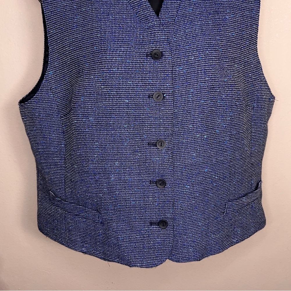 Vintage Size 14 Pendleton Blue Tweed Wool Best Suit Lined Academia - Picture 5 of 15